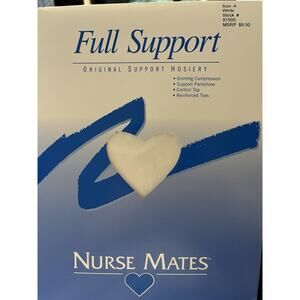 Nurse Mates Original Full Support Compression Pantyhose White A - 81500 - NEW
